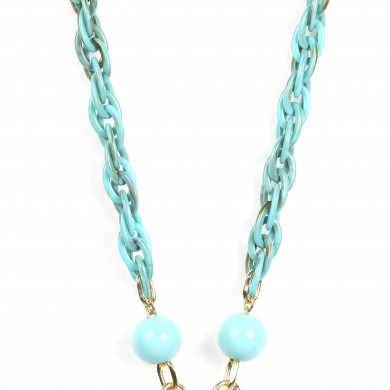 Chaîne maillons M 120cm Tokyo - Bleu turquoise