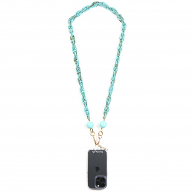 Chaîne maillons M 120cm Tokyo - Bleu turquoise