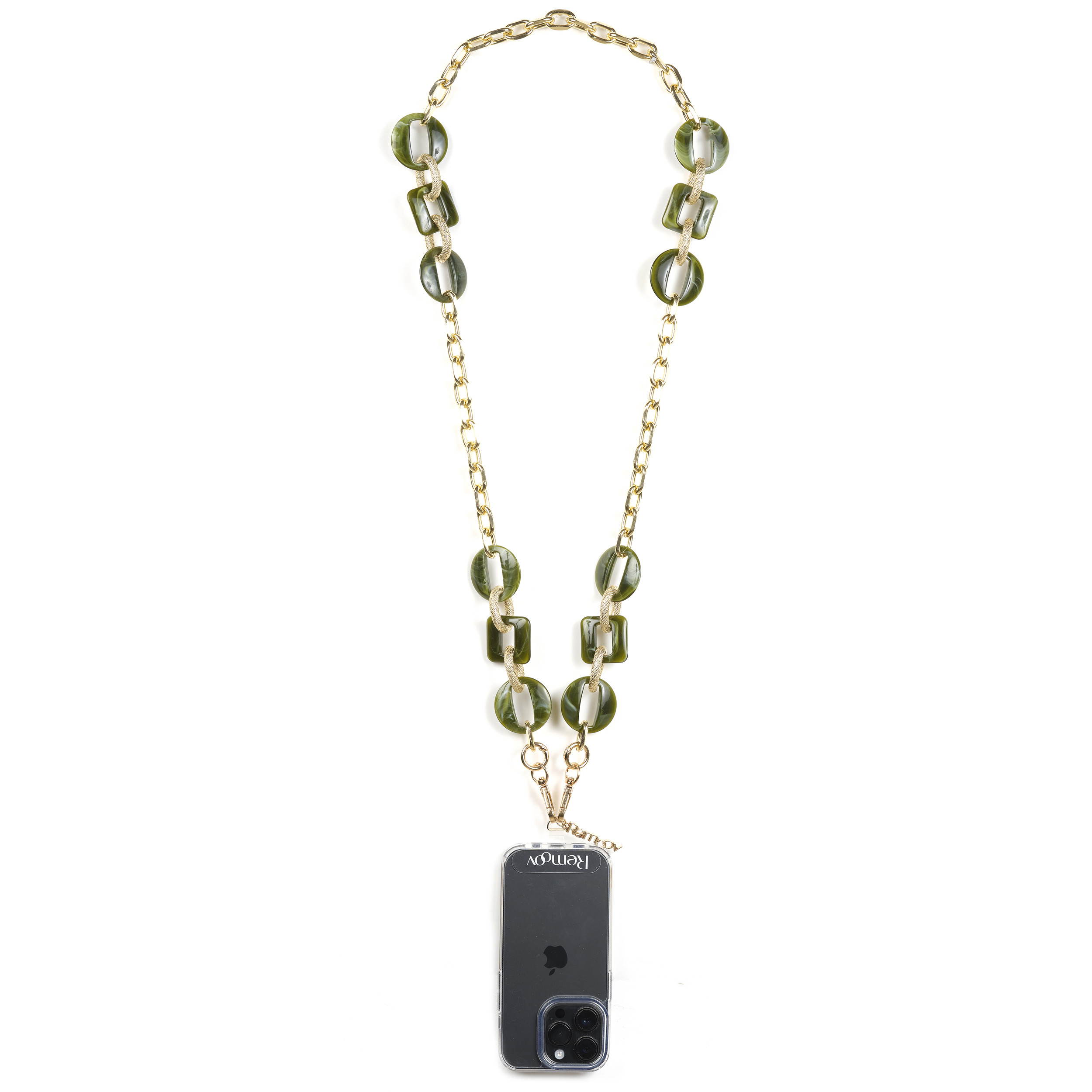 Chaîne maillons L 120cm Prague - Vert bouteille