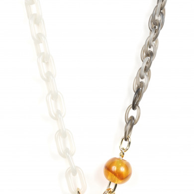 Chaîne triple maillons M 125cm Rome - Nuances de gris