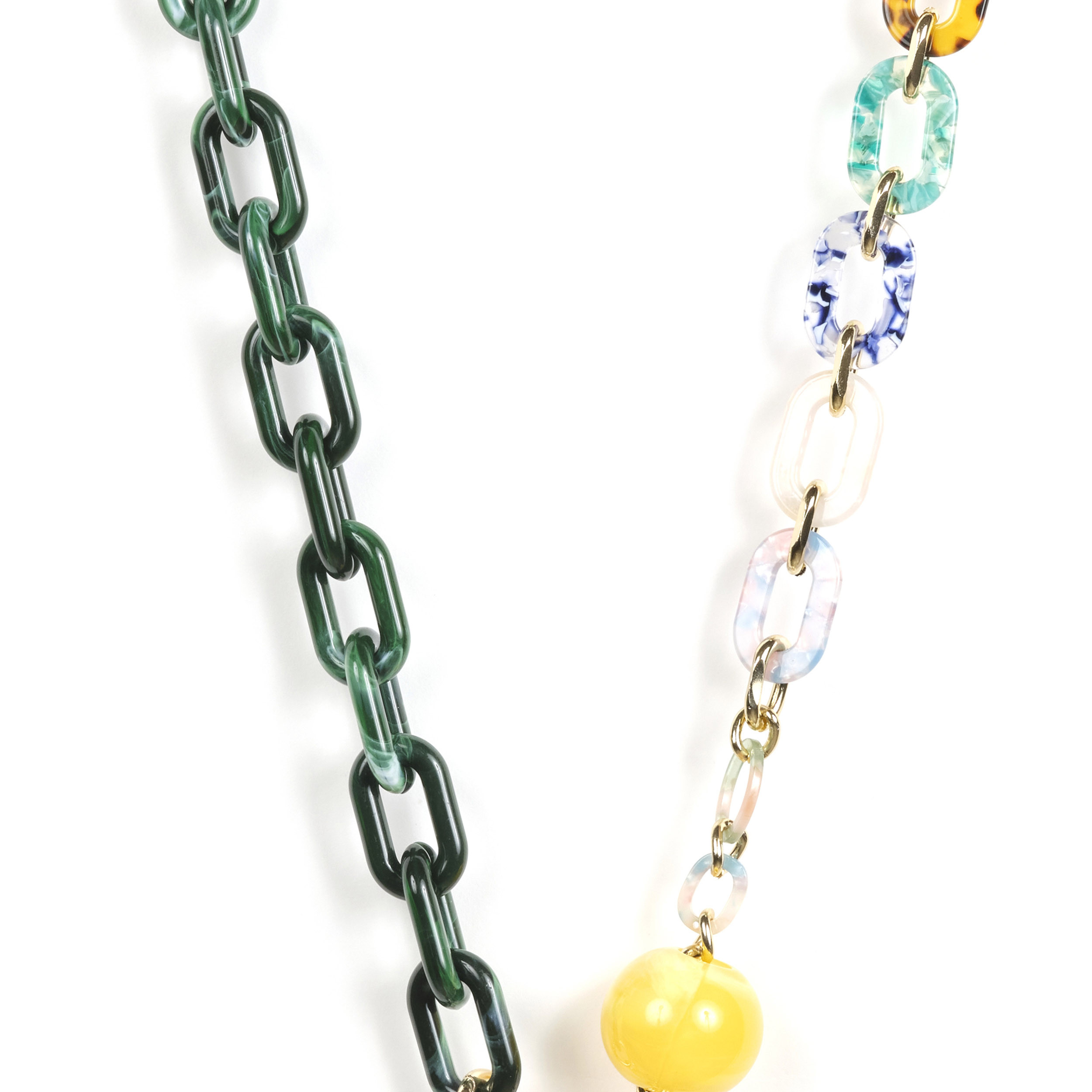 Chaîne triple maillons M 125cm Rome - Nuances de vert