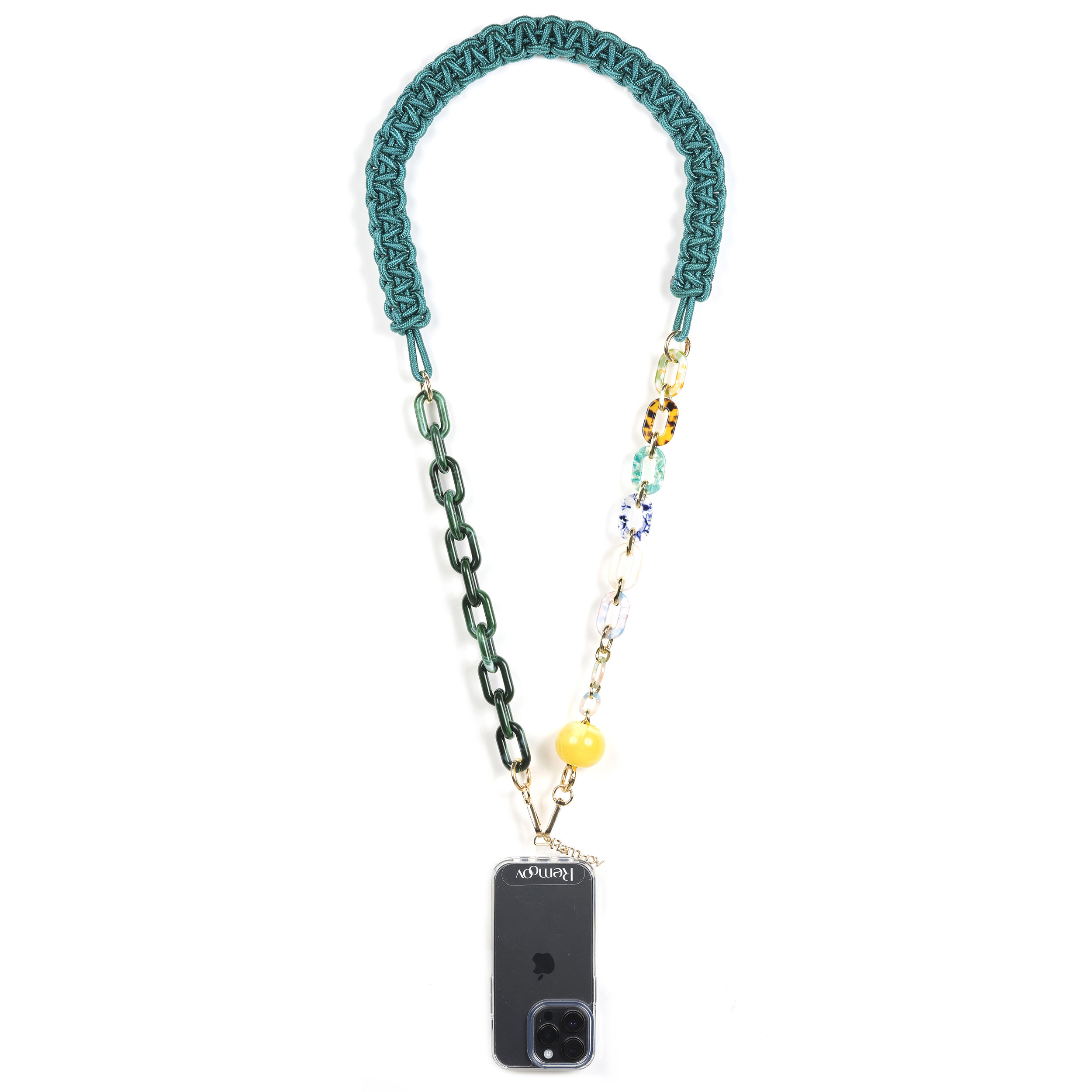 Chaîne triple maillons M 125cm Rome - Nuances de vert