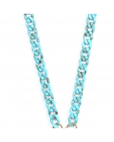 Chaîne maillons S 120cm Lima - Bleu turquoise
