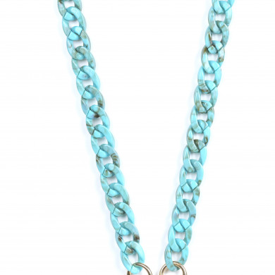 Chaîne maillons S 120cm Lima - Bleu turquoise