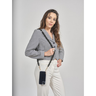 Chaîne perles L 118cm Sanaa - Noir