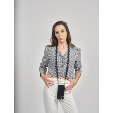 Chaîne perles L 118cm Sanaa - Noir