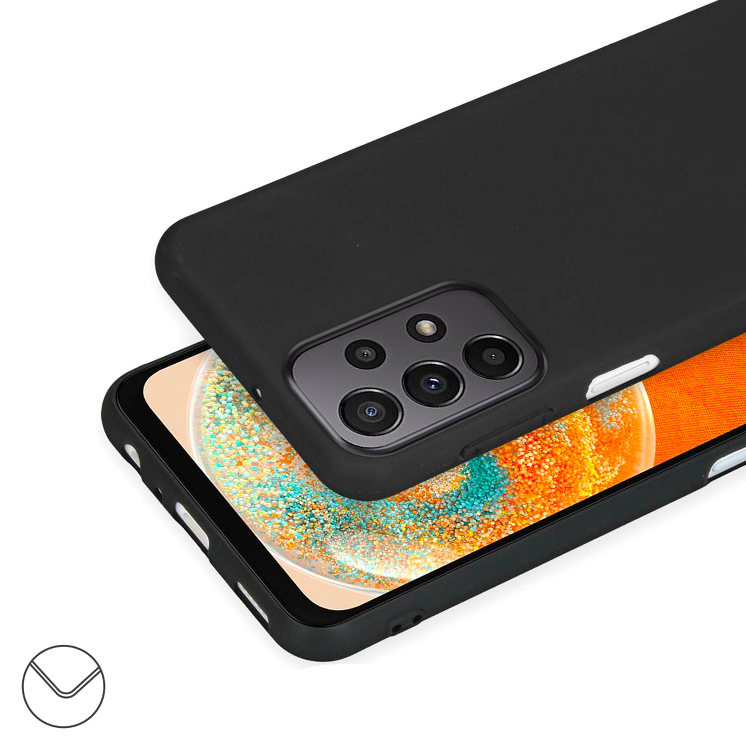 Coque Cordon réglable 160cm silicone liquide compatible Galaxy A23 5G - Noir