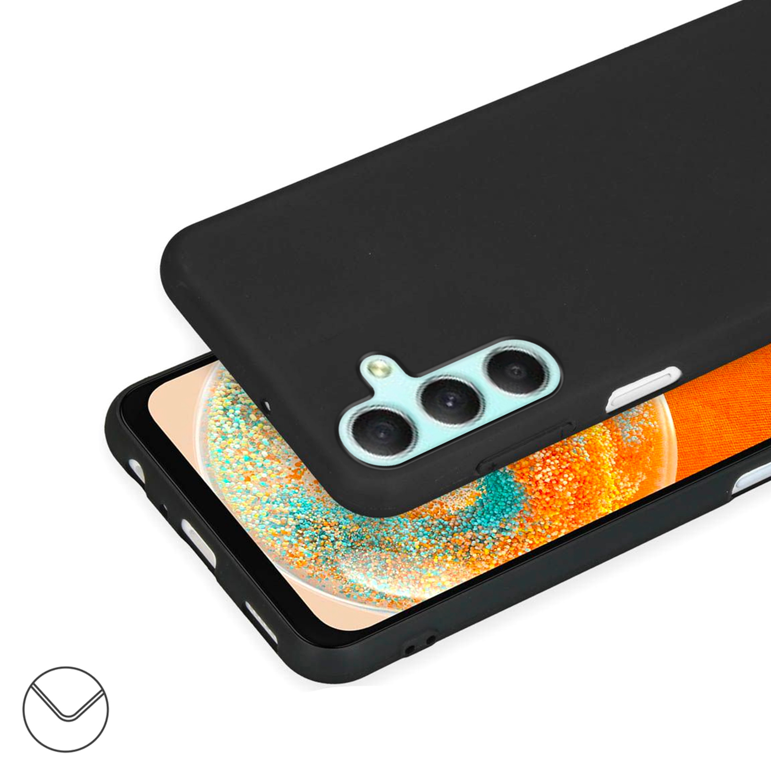 Coque Cordon réglable 160cm silicone liquide compatible Galaxy A34 5G - Noir