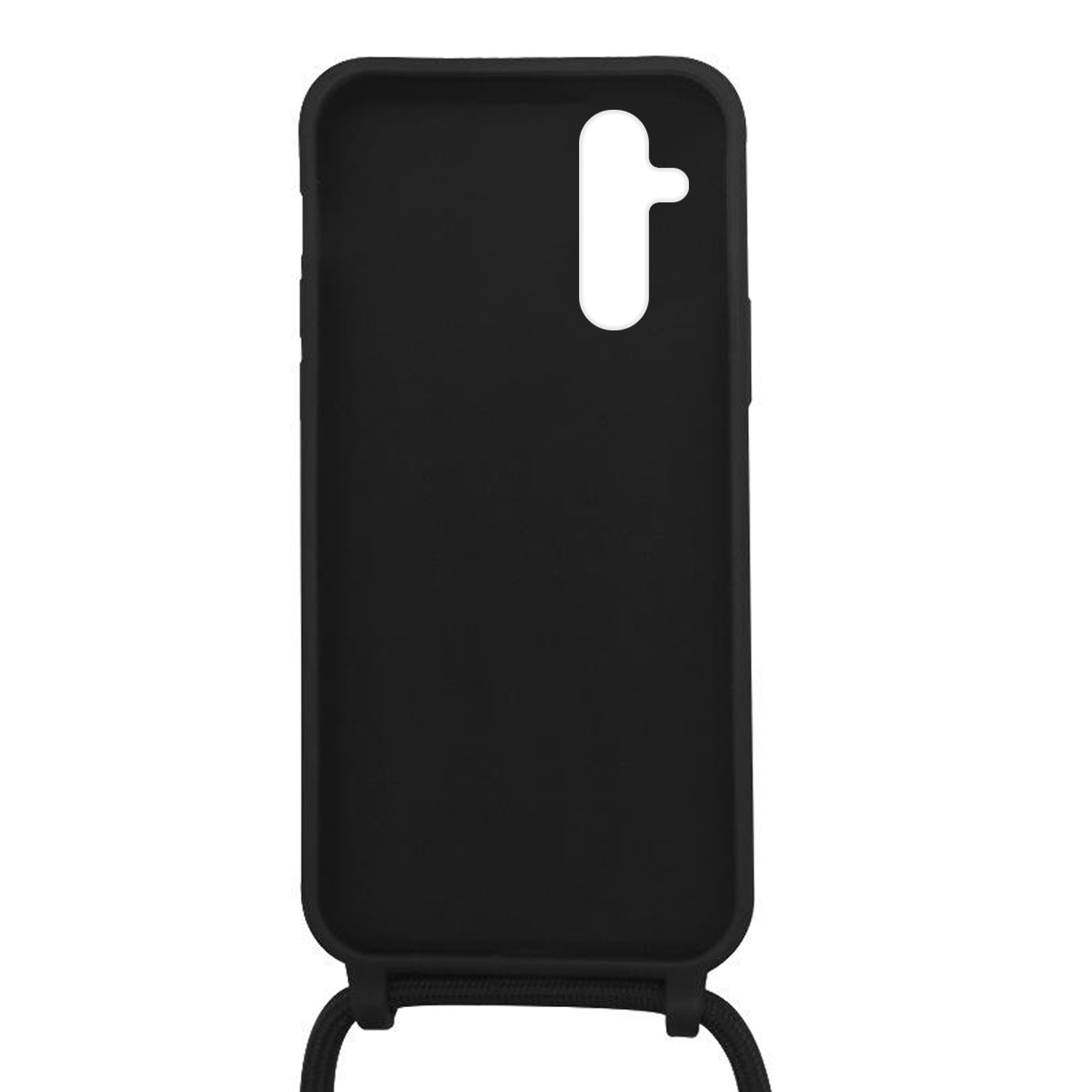 Coque Cordon réglable 160cm silicone liquide compatible Galaxy A04S - Noir