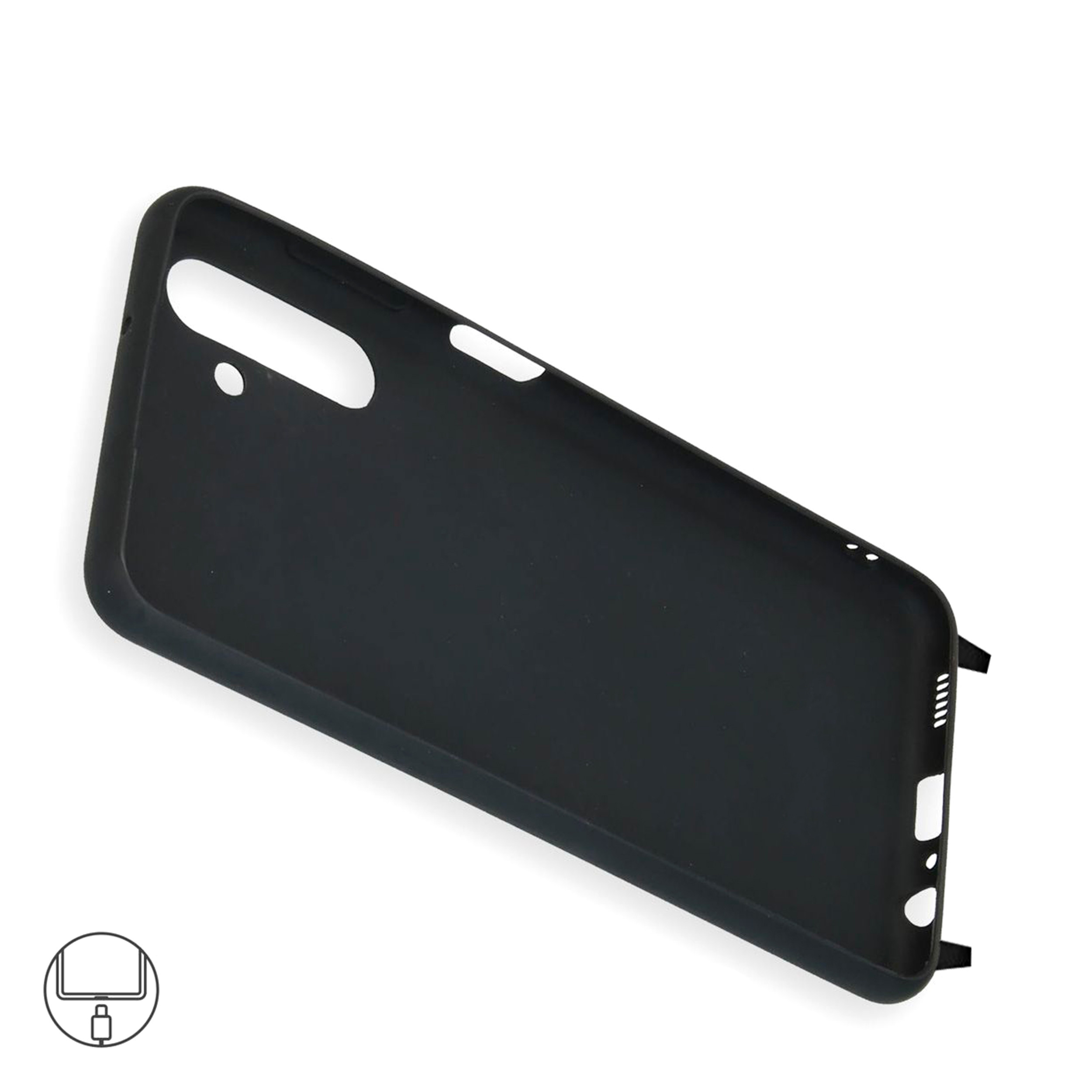 Coque Cordon réglable 160cm silicone liquide compatible Galaxy A04S - Noir