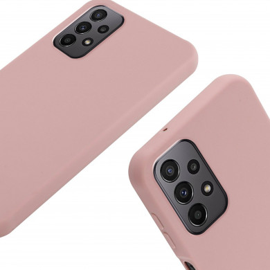 Coque Cordon réglable 160cm silicone liquide compatible Galaxy A23 5G - Rose