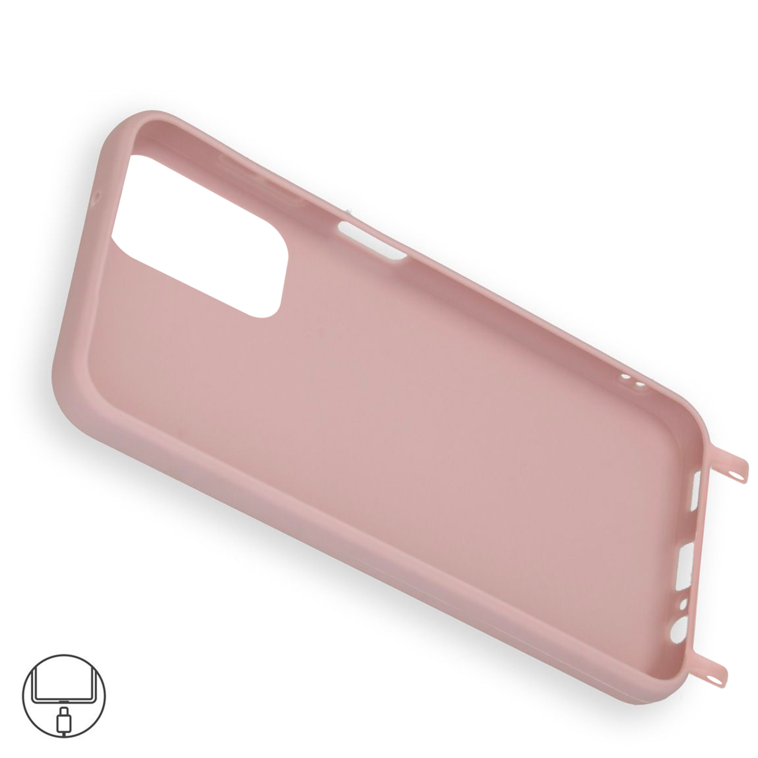 Coque Cordon réglable 160cm silicone liquide compatible Galaxy A23 5G - Rose