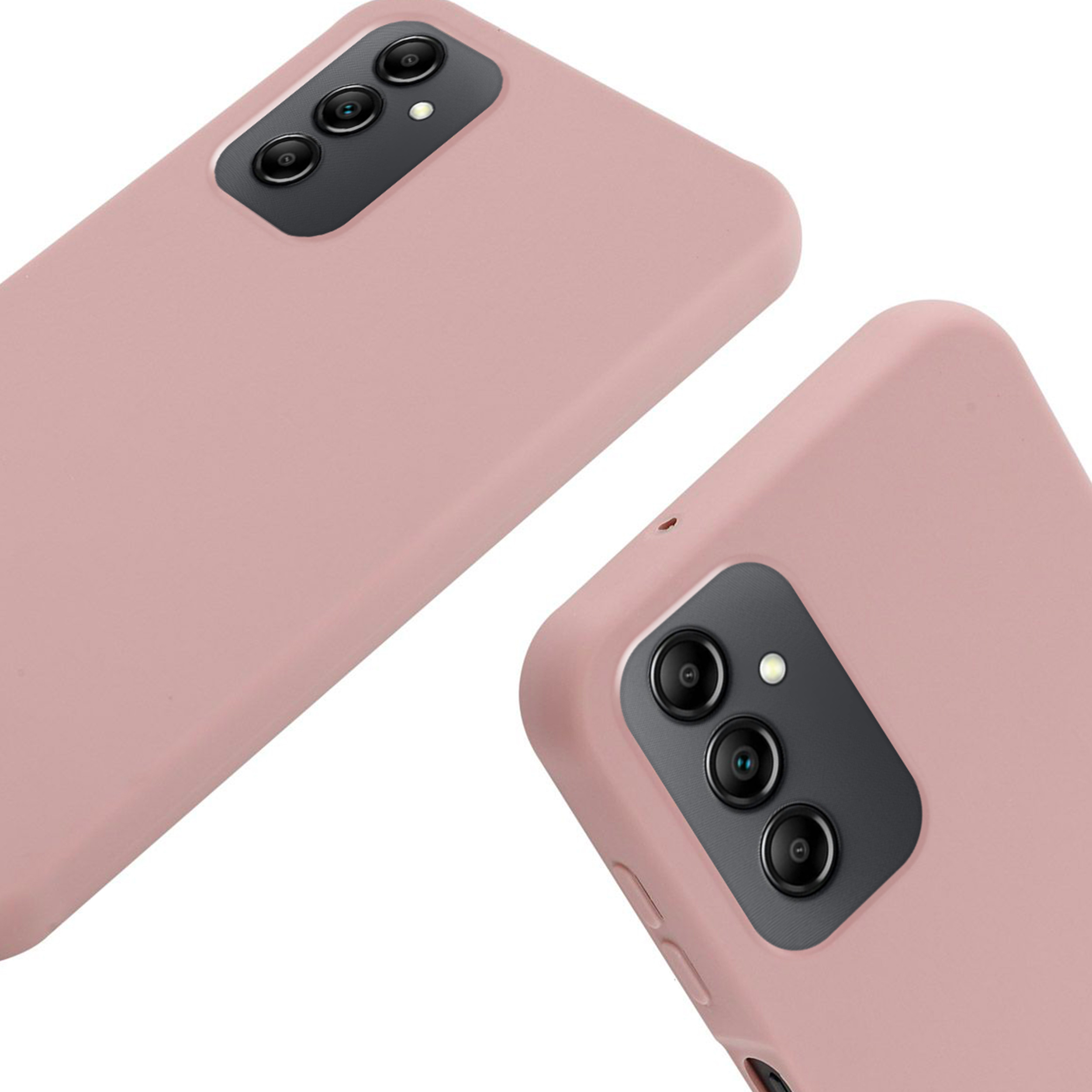 Coque Cordon réglable 160cm silicone liquide compatible Galaxy A14/5G - Rose