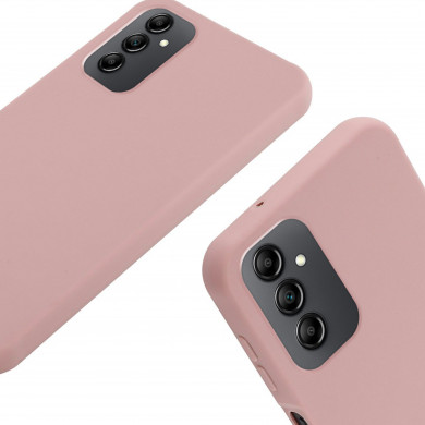 Coque Cordon réglable 160cm silicone liquide compatible Galaxy A14/5G - Rose